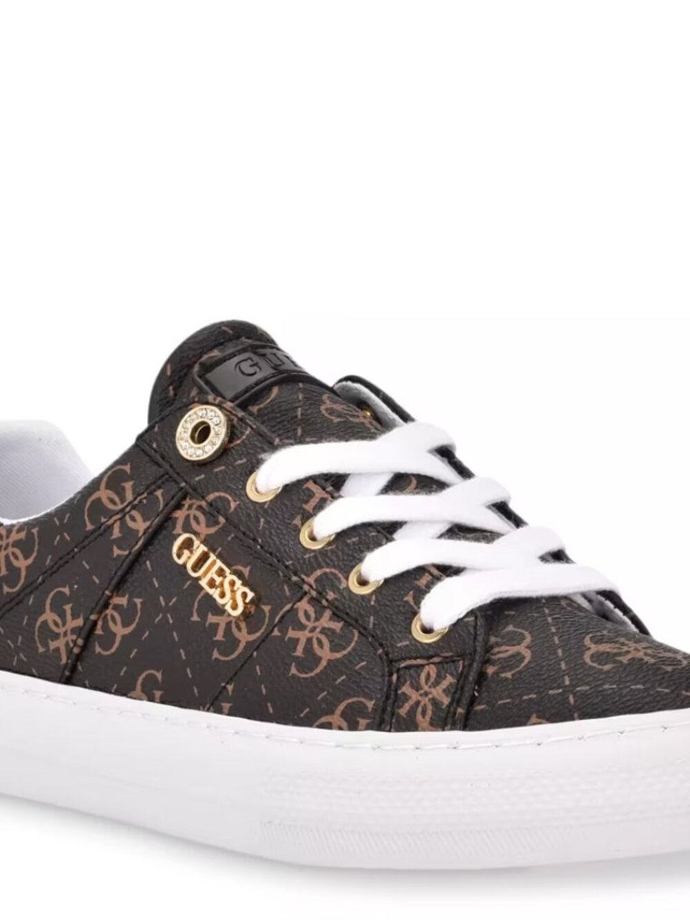 Guess Women's Loven Sneaker, Brown Multi 908, Size 7M